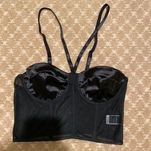 Small black corset bustier mesh top